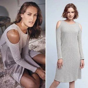 Anthropologie Sol Angeles Apres Open Shoulder Midi Knit Dress